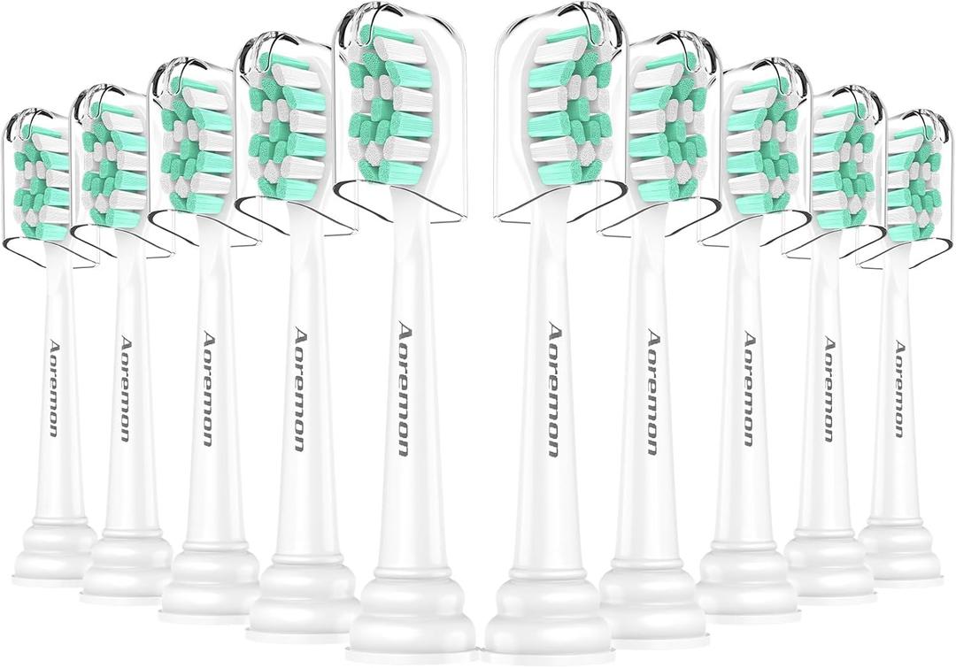 Aoremon Replacement Heads for Philips Sonicare c2 c1 Brush Head Compatible with Phillips Sonicare and More Click-on Electric Toothbrush, 10 Pack