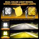 Auxbeam XP-Ultra Series 4.5'' LED Pods, 128W 15200LM Hyper Spotlight Offroad Lights with DRL, Off Road Light Bars Fog Light with Amber Covers, Cube Ditch Lights for Jeep UTV ATV Off Road, Pair
