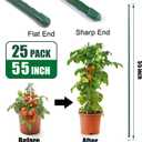Garden Stakes 55 Inches Steel Plant Stakes Tomato Stakes Garden Poles Pack of 25