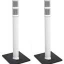 Cortina EZ Grab Delineator 45" Post, 3" Hip Collars with 10 lb Base, 03-747WRBC-2, White, 2 Pack