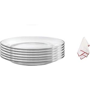 Duralex Lys Plates with a Polishing Cloth (Dinner Plate 9.3 Inches, Set of 6)