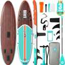 Niphean Inflatable Stand Up Paddle Board with SUP Accessories, Anti-Slip EVA Deck, 10’6’’ Inflatable Paddle Boards for Adults & Youth of All Skill Levels