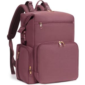 CEI-CEI Neoprene Diaper Bag Backpack Large Newborn Baby Maternity Bags Waterproof Travel Backpack for Mom Dad with Insulated Pockets,Changing Pad (Pink)