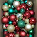 6 Feet Christmas Garland Balls Ornaments Shatterproof Christmas Bulb Garland Outdoor Indoor Hanging Decors Home Party Xmas Tree Decorative Red Green Gold