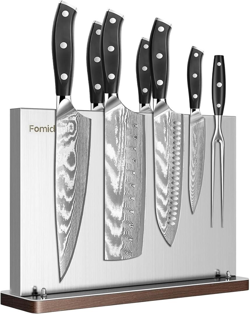 Magnetic Knife Holder Stand,Stainless Steel Magnetic Knife Block Without Knives,Power Magnetic Knife Rack Strip,Double Sided Magnet Knife Storage Organizer