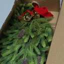 RoseCraft 2PCS Christmas Decorations, Artificial Front Door Christmas Wreaths, Hanging Bell Bow Decorations, For Fireplace Home Holiday Wall Party Xmas Decor (Red/Green-2)