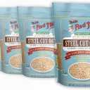Bob's Red Mill Organic Steel Cut Oats, 24oz (Pack of 4) - Non GMO, Whole Grain, Vegan, Kosher EXP. 02/13/28