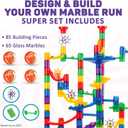 Marble Genius Marble Run Super Set, STEM Toys & Maze Construction Building - 150 Translucent Track Pieces & Glass Marble for Family, Kids Toddlers Ages 4-8 - Fun Holiday Creative Gifts