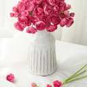 Floroom Ranunculus Artificial Flowers 18 Pcs Fuchsia Faux Silk Mini Ranunculus Bulk Fake Wedding Filler Flowers for DIY Hot Pink Bouquets, Centerpieces, Bridal Shower Decorations & Arrangements