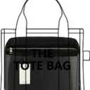 Purse Organizer Insert For Handbags, Purse Organizer With Zipper, Neverfull Organizer, Bag Organizer For Speedy Neverfull ONTHEGO Tote, Handbag and More (Silky Black, Slender Large)
