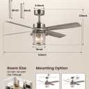 TALOYA 52" Farmhouse Ceiling Fan with Light and Remote,Rustic Style