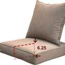 Outdoor/Indoor 24Lx24W Chair Cushion Set, All Weather Spring/Summer Deep Seat Patio Furniture Replacement Cushions Set(Back and seat) - TAN