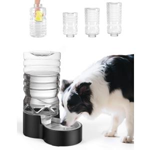 Heouvo 2.1 Gallon Automatic Dog Water DispenserWide Mouth for Easy Hand-in CleaningRemovable Stainless Steel Bowl, Gravity Refilling Large Capacity for Cats and Dogs, Multi-Pet Homes