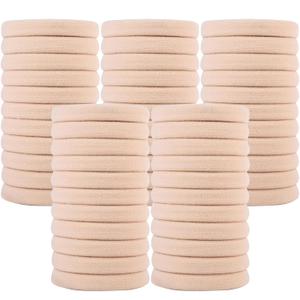 Qarwayoc 50PCS Large Blonde Hair Ties, Seamless Hair Bands, Soft Elastic Hair Ponytail Holders, No Damage, 2 Inch in Diameter