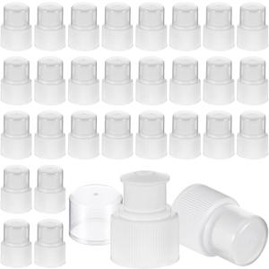 Yulejo Plastic Push Pull Replacement Caps 28 mm Twisted Sport Bottle Lid Reusable Water Bottle Cap Screw Tops for Water Bottles Soda Bottles (White)