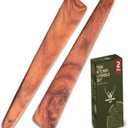 2PCS Wooden Spatula for Cooking  Premium Teak Wood Turner & Scraper Set for Cast Iron & Nonstick Cookware, Flat Egg & Pancake Flipper, Durable Heat-Resistant Kitchen Utensils