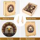 Reouinty Bald Eagle Wooden Puzzle for Adults 500 Piece, Mandala Wooden Jigsaw Puzzles, Inspiring Puzzle, Beautiful Wooden Puzzle with Box Birthday Gifts for Adults and Kids Family Game(16.5 * 16.5in) (Brilliance of Eagle)