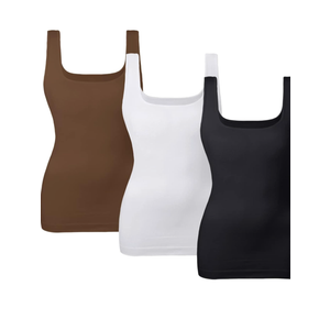 EUYZOU Women Tummy Control Shapewear Tank Tops Seamless Square Neck Compression Tops Slimming Body Shaper Camisole Medium