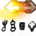 JINKEY Bike Turn Signals,Bright Bike Tail Light with Turn Signals, 120 Lumens USB Rechargeable LED Rear Bike Light, Wireless Remote Control Bike Blinkers, IPX5 Waterproof Bike Safety Light for Night