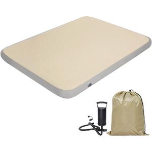 HotMax 4" Drop Stitch Air Mattress, Leak-Proof Inflatable Sleeping Pad with Hand Pump, Firm Support Portable Blow up Bed for Camping, Car, Travel&Guests, Exceptional Air Retention (75"*51.2"), Full