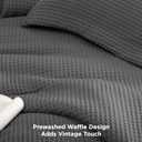 Bedsure Waffle Comforter Set Queen, Soft and Breathable Dark Grey Bedding Comforter Set, 3 Pieces, 1 Waffle Weave Comforter (90"x90") and 2 Pillow Shams (20"x26"+2")