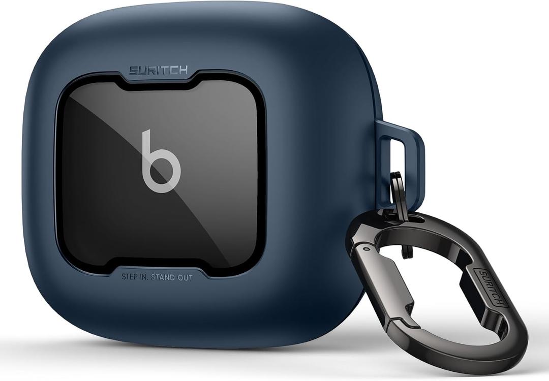 SURITCH for Beats Powerbeats Pro 2 Case Cover, Magnetic Locking Cases for Beats Powerbeats Pro 2 2025, Shockproof Bumper Protective Covers with Carabiner & Keyring & Cleaner Kit, Navy