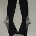 Physix Gear Compression Socks 20-30 mmHg - Men & Women - Running, Nurses, Shin Splints, Flight, Travel (Black/Grey) L/XL