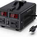 500W Voltage Converter Transformer(110V to 220V or 220V to 110V) Step Up/Down Converter 110/120 Volt - 220/240 Volt w/US Power Cord,Circuit Breaker Protection, LCD Screen Display, Manual Setting