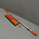 Window Squeegee for Home, Car Windshield Cleaner Tool with Extension Pole 20''-30'', Glass Door and Mirror Washer for Shower Cleaning (Orange)