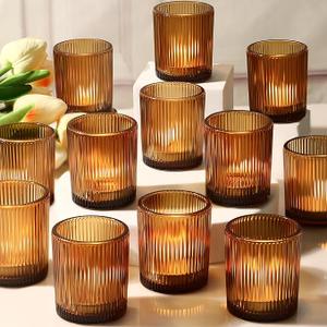 36 Pcs Votive Candle Holders - Clear Glass Tea Lights Candle Holder in Bulk for Table Centerpiece, Tealight Candle Holder for Weddings, Home Decor, Baby Shower, Special Occasions