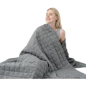Smart Queen Weighted Blanket for Adults, Full Size 48x72,10lbs, Soft Heavy Blanket Machine Washable for Fall, Bedding &Napping with Premium Glass Beads (48x72 | 10lbs Grey)