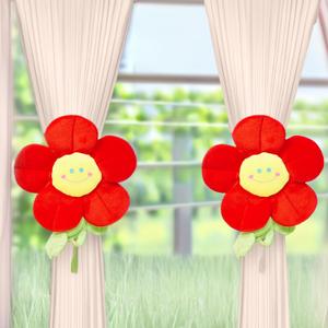 Flower Curtain Tiebacks Set of 2 - Versatile, Durable, and Stylish | Organize and Beautify Your Space | Multicolor Cartoon Curtain Holder | Suitable for Home, Office, and Outdoor Dcor