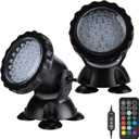 Pond Light Underwater Fountain Light with 36 LED Light Bulb Color Changing Submersible Spotlight with Timer Remote