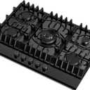 Empava 30 in. Gas Stove Cooktop 5 Italy Sabaf Sealed Burners NG/LPG Convertible in Black Tempered Glass