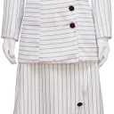 Willyacos Titanic Rose Cosplay Costume Dress Rose Dewitt Bukater Titanic Costume Purple Stripes Dress Outfuit for Women (X-Large)