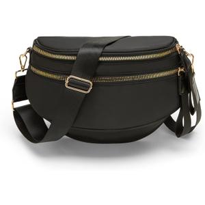 Andahoom Roomy Crossbody Bag, Spacious Nylon Bum Bag Shoulder Handbag Wallet for Women, Belt Purse Fanny Packs