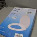 Huttdmel Elongated Toilet Seat 18.5", Soft Close Quiet Lid, Top & Bottom Mount, Never Loosen Hinges, Easy Install, Heavy Duty PP No Yellowing, Fits Standard Elongated Toilets, White