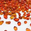 0.88LB Orange Fish Tank Gravel Aquarium Glass Stones Sea Glass Pebbles Aquarium Gravel Rocks Fish Tank Rocks, Beads Pebbles Rock Sand Glass Gems Stones for Vase Filler Turtle Fish Tank Decoration