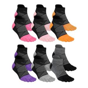 Fourluoo 6 Pairs Women Men Ankle Toe Socks Cotton Warm Crew Toe Separator Socks for Athletic Running(8-11,Five-toe,Multicolor)