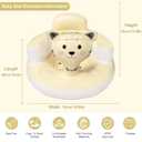 Inflatable Baby Seat, Baby Seats for Sitting Up 3-12 Months, Built-in Air Pump, Full Support Backrest Sofa Baby Chair for Learning to Sit and Feeding (Smiling Kitty)