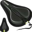 BUCKLOS Bike Seat Cover Bicycle Seat Cushion Comfort Memory Foam Padded for Men Women Extra Soft Bicycle Seat Cover with Drawstring Fit for Stationary Mountain & Road Bikes (Lycra Foam-SILVER)