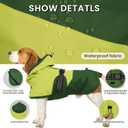 BRKURLEG Dog Raincoat for Large Dogs Waterproof Dog Rain Jacket Adjustable Hooded Dogs Raincoat Pet Rain Coat Poncho with Leash Hole, Reflective Strip, Green, XXXL