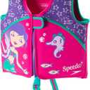 Speedo Kids' Begin to Swim Flotation Classic Life Vest UPF 50 (Large, Purple Printed)