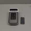 Space Heater, Small Plug in Electric Heater, Remote Wall Outlet Electric Space Heater with Adjustable Thermostat and Timer and Led Display, Compact for Office Dorm Room (Peal)