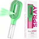 2 in 1 Portable Hair Brush with Water Spray for Detangling and Styling hair mister spray bottle,Detangling Brush for Straight Hair & Curly, Wavy-liquid spraying hair brush