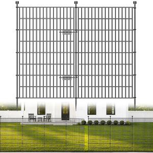 No-Dig Decorative Outdoor Garden Fence for Yard, Animal Barrier Fencing for Dog | Rustproof Metal Temporary Fence for Patio, Pet and Flower Bed | 48in (H) x 11.8ft(L), 5 Panels with Gate