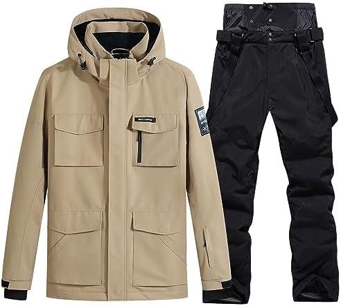 Men's Ski Jacket and Pants Set Waterproof Snowsuit Windproof Snow Suit Winter Outdoor Ski Suit Size M