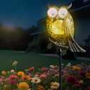 Solar Lights Outdoor Decor, Solar Owl Yard Decorations Outdoor, Garden Decorative, IP65 Waterproof, Gifts for Women Mom, for Yard Patio Lawn Pathway Landscape (Warm yellow - Owl)