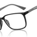 BLUEMOKY Blue Light Reading Glasses for MenSport Square Frame Readers, Anti Glare Computer Glasses (01 Black)