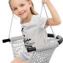 Hand-Knitting Toddler Swing Seat for Kids with Adjustable Ropes, Little tikes Swings Set, for Outdoor Indoor, Playground, Backyard (Gray)
